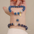 New Natural Blue Soft Heart Agate Bracelet